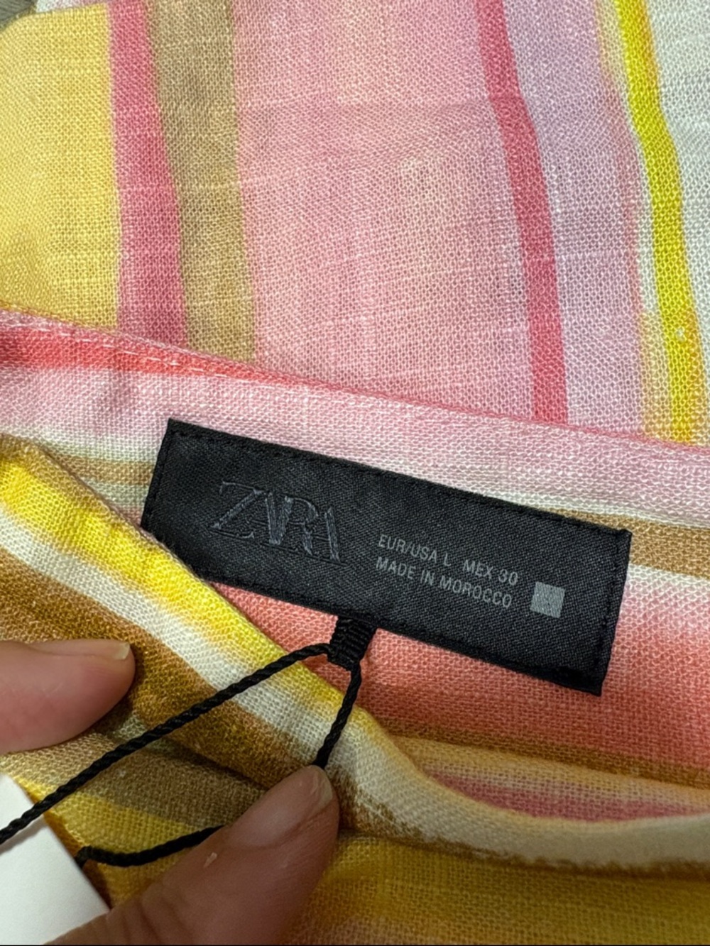 Zara Striped Multi Color Linen Pants - Picture 8 of 8